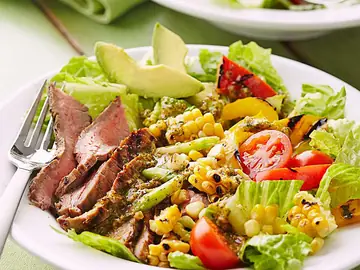 Warm Flank Steak Salad With Mint And Cilantro