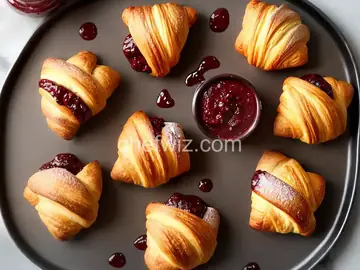 Air Fryer Mini Croissants with Nutella and Jam