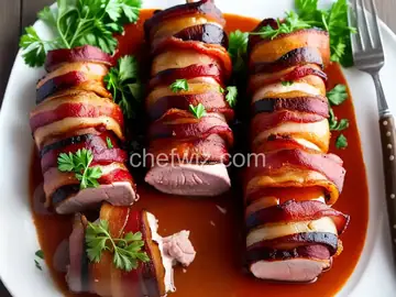 Bacon Wrapped Stuffed Pork Tenderloin