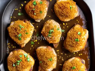 Baked Chicken Thighs Coated With Corn Flake Crumbs