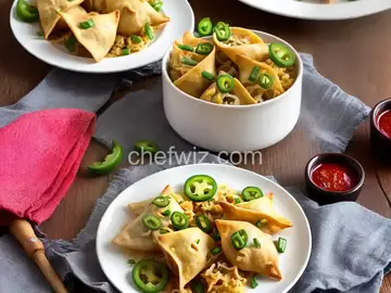 Baked Jalapeno Chicken and Cheese Wontons