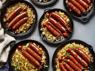 Beer Glazed Brats and Sauerkraut
