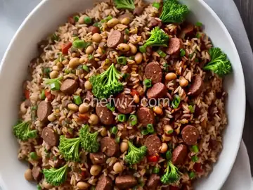Black-Eyed Peas, Rice, and Kielbasa
