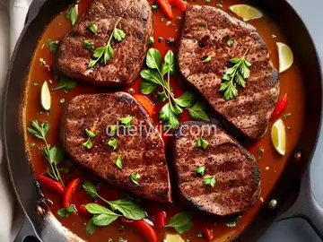 Brandy Flamed Peppercorn Steak