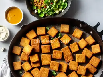 Breaded, Fried, Softly Spiced Tofu