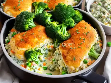 Broccoli, Rice, Cheese, and Chicken Casserole
