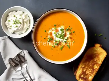 Butternut Bisque with French Onion Toast Topper