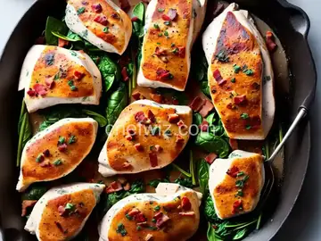 Chicken Breast Stuffed with Spinach Blue Cheese and Bacon