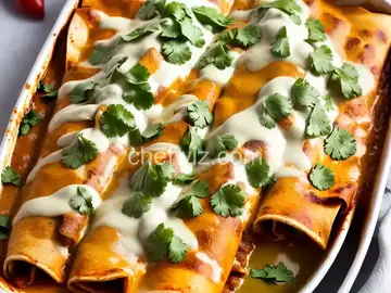 Chicken Enchiladas with Creamy Green Chile Sauce