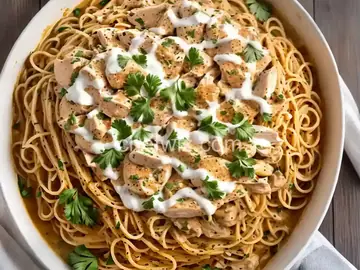 Chicken Spaghetti with White Sauce