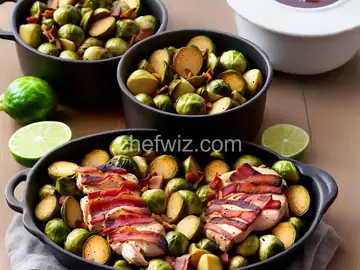Chicken and Brussels Sprouts with Bacon and Potatoes