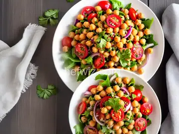 Chickpea Salad with Red Onion and Tomato