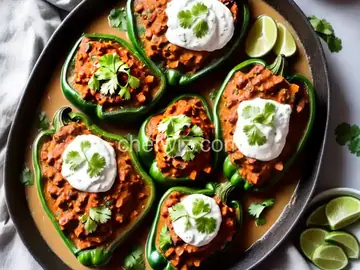 Chiles en Nogada (Mexican Stuffed Poblano Peppers in Walnut Sauce)