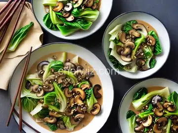 Chinese-Style Baby Bok Choy with Mushroom Sauce