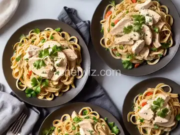 Creamy Chicken on Linguine