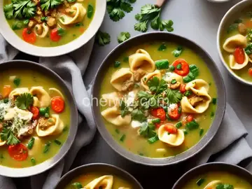 Creamy Vegetarian Tortellini Soup