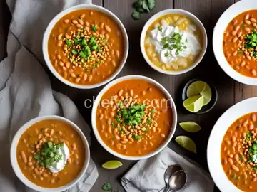 Creamy White Bean Enchilada Soup