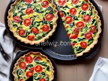 Crustless Spinach, Mushroom, and Tomato Quiche (Keto)