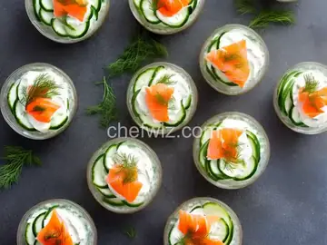 Cucumber Cups with Dill Cream and Smoked Salmon