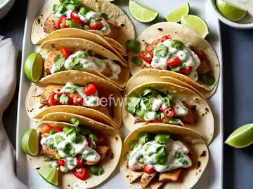 Easy Fish Tacos with Cilantro-Lime Dressing