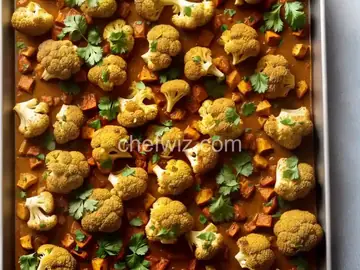 Easy Sheet Pan Roasted Cauliflower with Curry