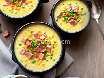 Easy Slow Cooker Cheesy Potato Soup with Ham