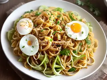 Fried Cabbage and Egg Noodles