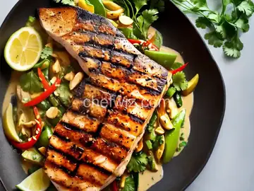 Grilled Mahi Mahi in Thai Coconut Sauce