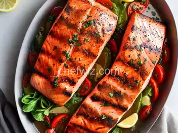 Grilled Salmon Steaks Italian-Style
