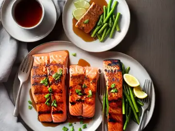 Grilled Salmon with Maple Syrup and Soy Sauce