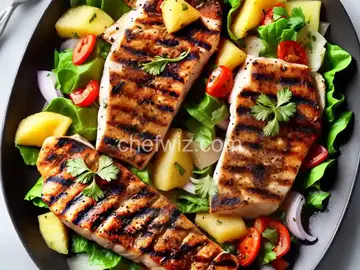 Grilled Swordfish and Pineapple Kebabs