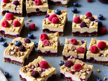 Keto Berry Pecan Cheesecake Bars