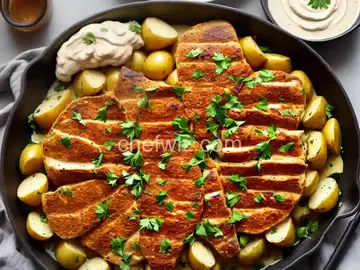 Kifta and Potatoes with Tahini Sauce