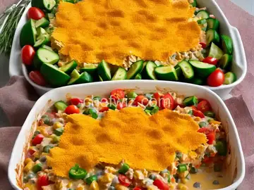 King Ranch Chicken and Fresh Veggie Casserole