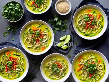 Lemongrass Coconut Curry Soup with Zucchini Noodles
