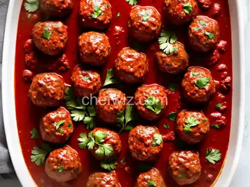 Little Lamb Meatballs in a Spicy Eggplant Tomato Sauce