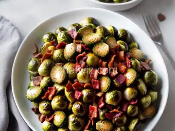 Maple Roasted Brussels Sprouts with Bacon
