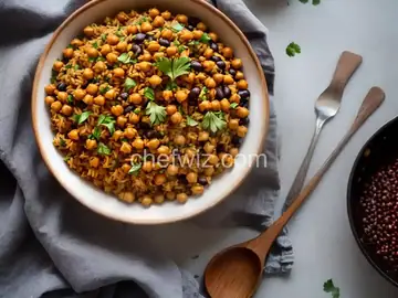 Middle Eastern Rice with Black Beans and Chickpeas