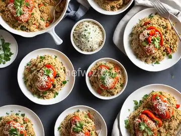 Orzo and Chicken Stuffed Peppers