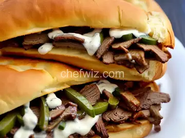 Philly Cheesesteak Sandwich with Garlic Mayo