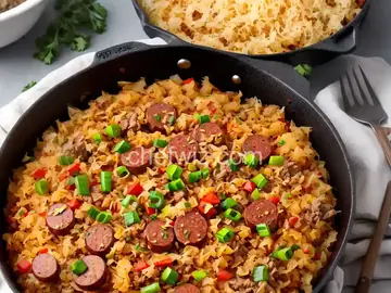 Polish Sausage Kraut Skillet