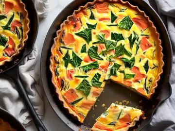 Salmon and Swiss Chard Quiche