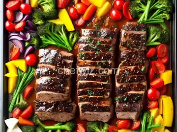 Sheet Pan Balsamic Pork Tenderloin with Rainbow Vegetables