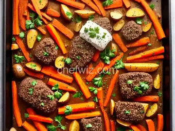 Sheet Pan Ground Beef, Potato, and Carrot Dinner