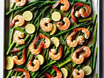 Sheet Pan Lemon Butter Garlic Shrimp with Asparagus