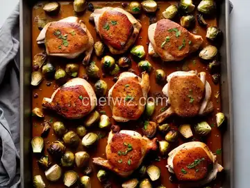 Sheet Pan Roasted Chicken Thighs with Brussels Sprouts