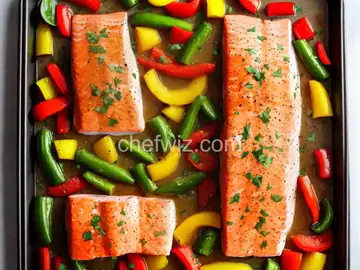 Sheet Pan Salmon and Bell Pepper Dinner