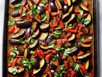Sheet Pan Vegan Roasted Eggplant with Garlic