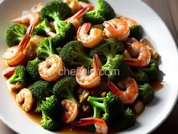 Shrimp with Broccoli in Garlic Sauce