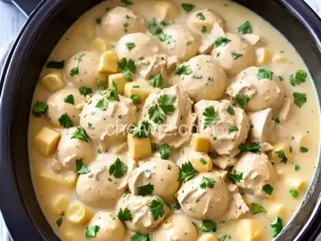 Slow Cooker Creamy Chicken and Dumplings